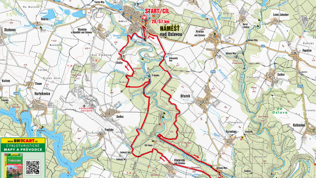 mapa závodu itms náměšťský cyklomaraton 2018