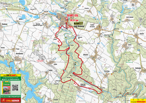 mapa závodu itms náměšťský cyklomaraton 2018